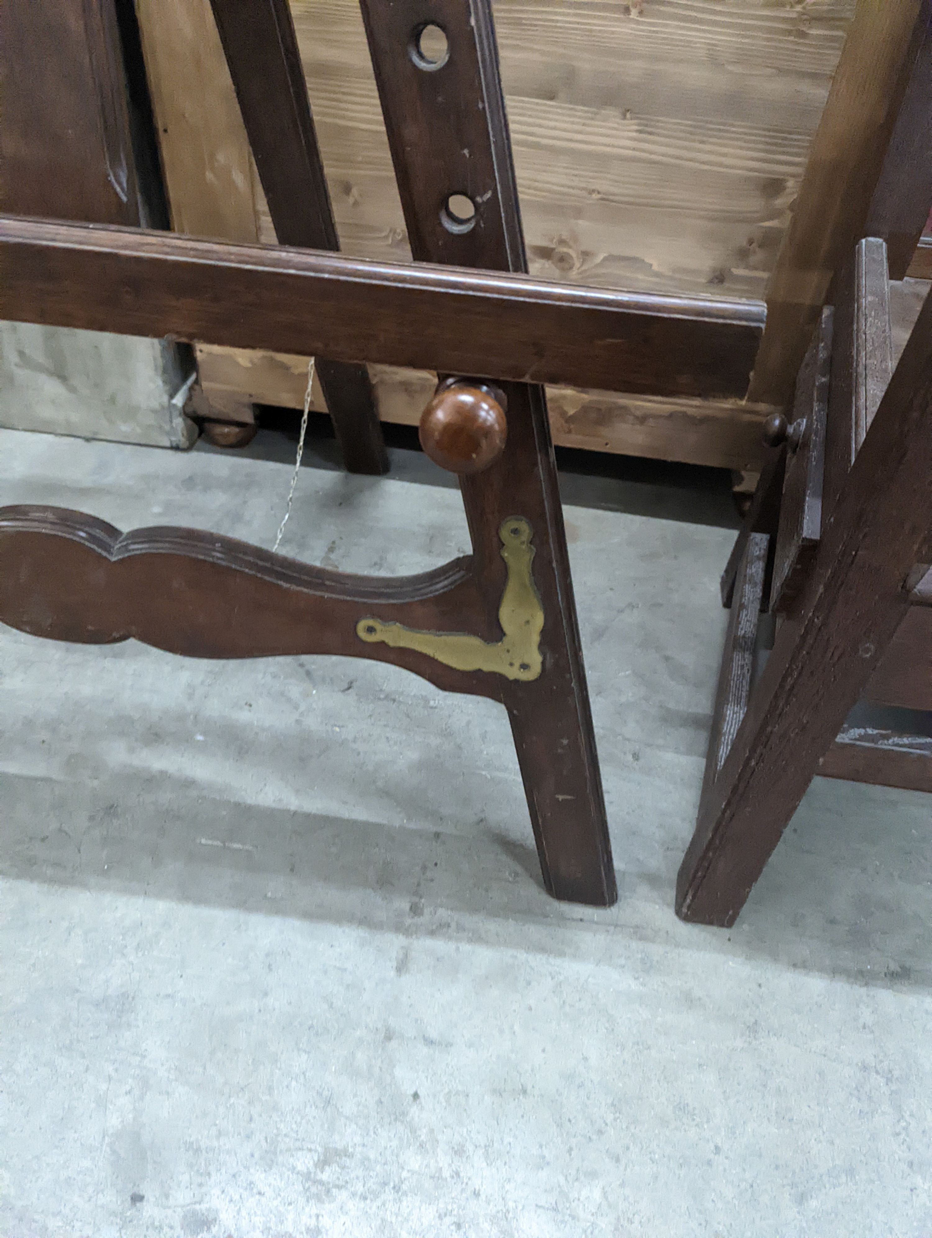 A brass mounted artist's easel, height 166cm